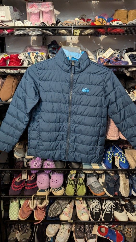 Boys REI Co-Op Blue Rain Jacket Coat Size Medium