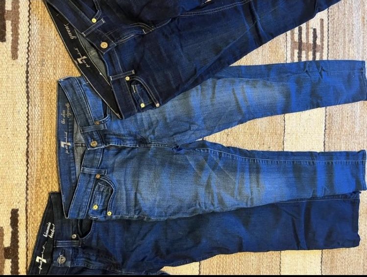 7 For All Mankind Women’s Jeans, all 3 Pairs - Made in Mexico