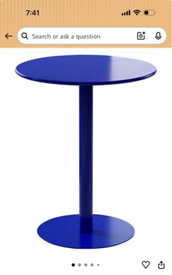 Blue Round Bar Table, High Top Cocktail Table, Tall Coffee Table, Sofa End Table for Dining & Living Room, 28in X 40in - Stylish & Versatile Design