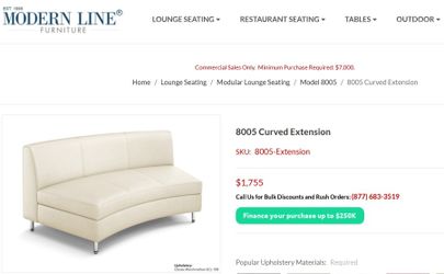 Modern curved lounge couches (commercial quality)