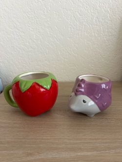 Strawberry Mug and Hedgehog Mug
