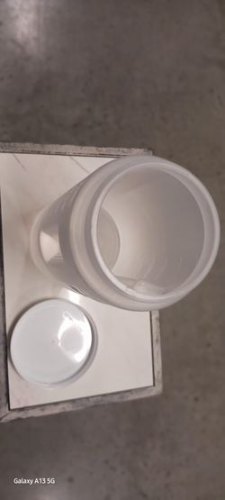 Plastic container with measurements