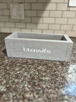 Cute Wooden Rustic Farmhouse Utensils Organizer