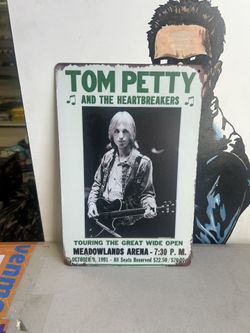 12” by 8” Tom Pretty and the heartbreaks Tin sign 