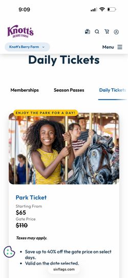 Knotts daily ticket