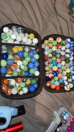Vintage marbles & newer glass marbles