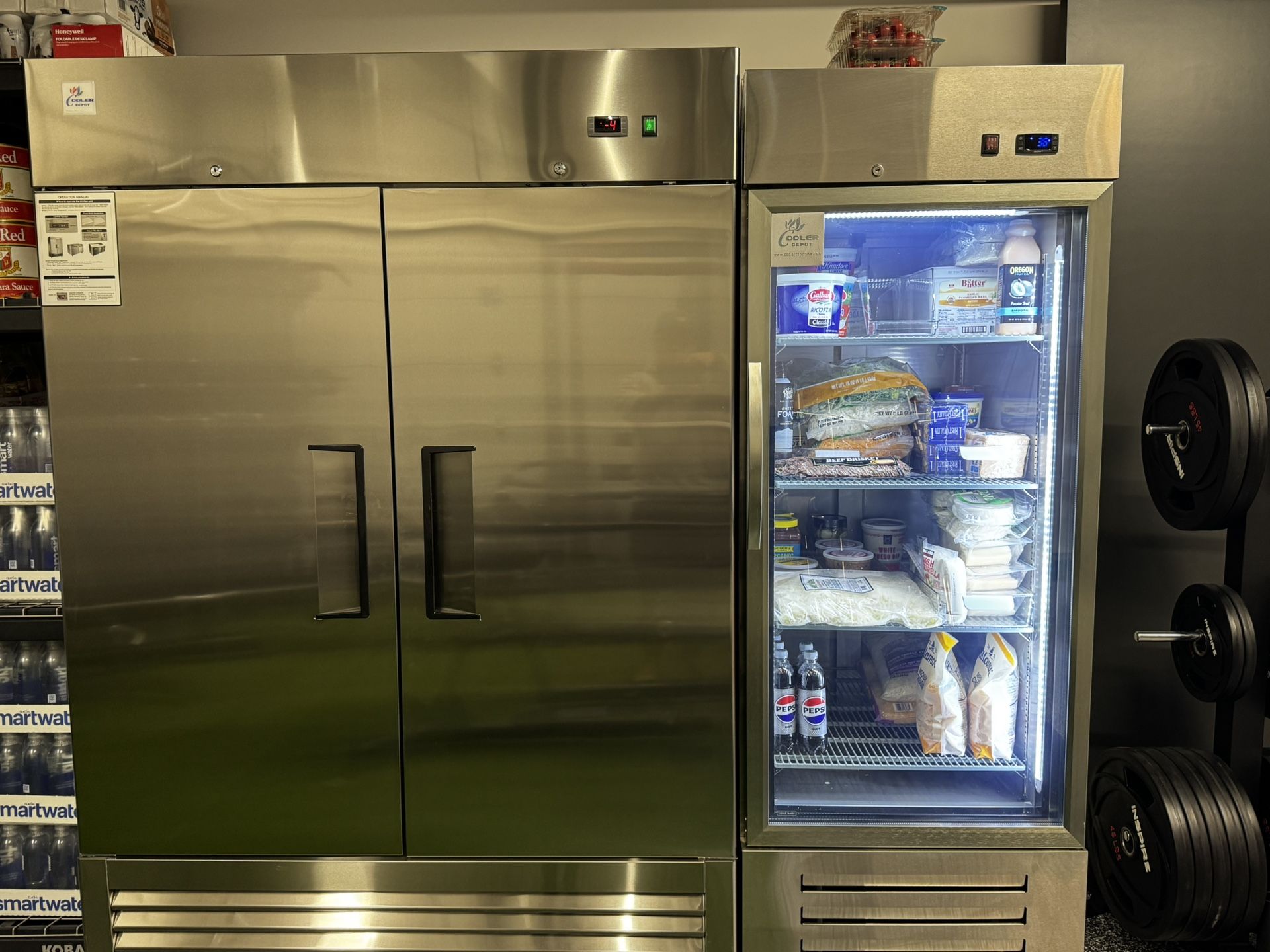 Commercial Freezer And Refrigerator (sold as a pair)