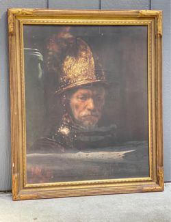 Rembrandt Man In A Golden Helmet - Gold Framed 29” x 24” Frame is very high quality and is in great condition! 