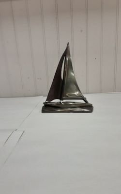 1920's Art Deco Metal Sailboat Sculpture- Located in Shelton