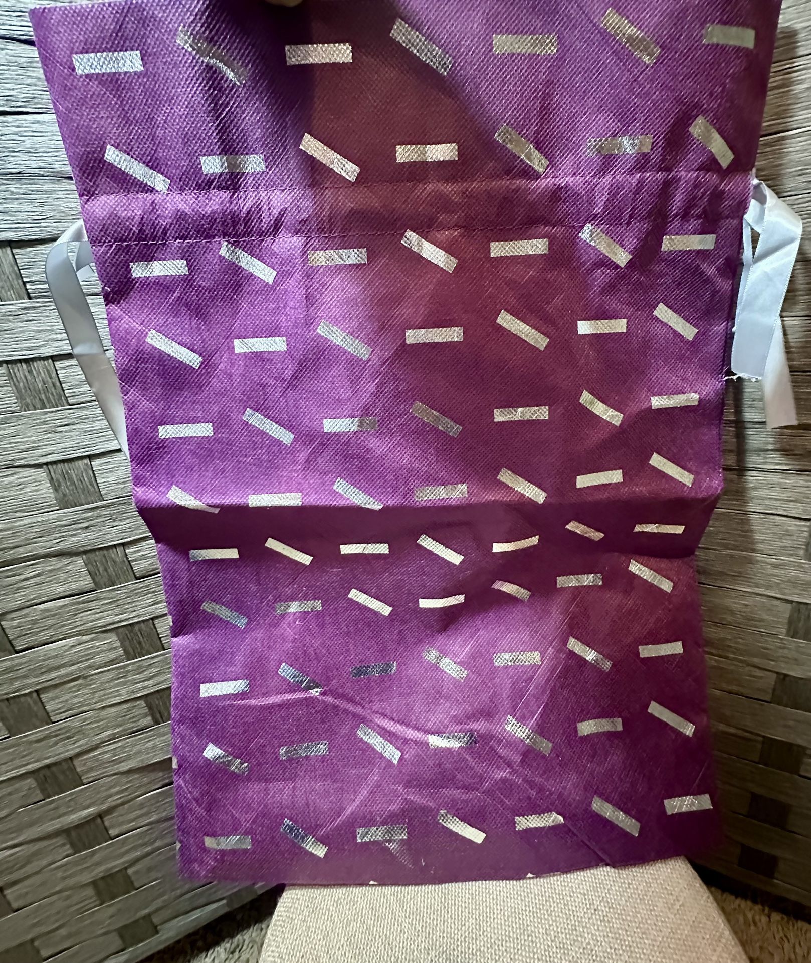Purple Reusable Bag with Silver Pattern