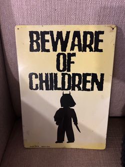 Beware of Children” Halloween Metal Sign – 20+ Years Old