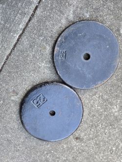 Slightly Rusty 25lb pancake style Standard 1inch Weight Plates 