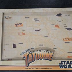 STAR WARS Disney Tatooine Map Pin Canvas Board Limited Release