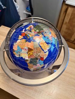 Gemstone World Globe with Compass