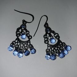 Small Blue Dangle Earrings