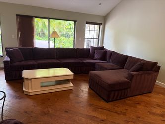 Custom Sectional Sofa in Eggplant Fabric