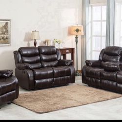 Brown Recliner 3 PC , Free Delivery Same Day 