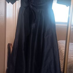 Navy Blue Belted Maxi Dress