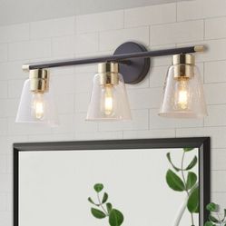 ExBrite  Brite-CL 24-in 3-Light Black Farmhouse Vanity Light
