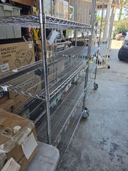 ULINE 48x24x69 Rolling storage rack! Retails $320 online!! Heavy duty!!