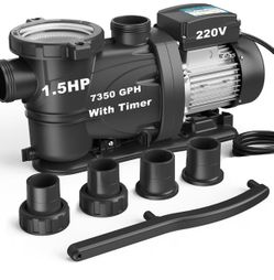 1.5HP In/Above Ground Pool Pump with Timer 220V