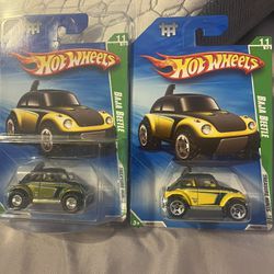 2 V W Beetle T Hunt Hot Wheels. $45