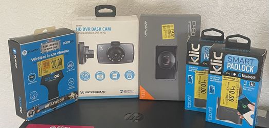 ELECTRONICS LOT – BRAND NEW – Dash Cams + Smart Locks + Media Stick – $60