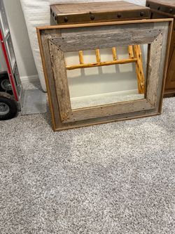 Rustic Barnwood Framed Wall Mirror