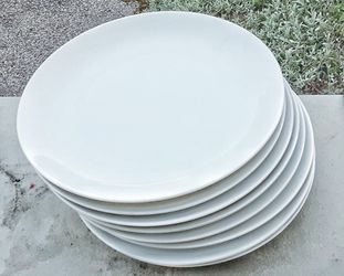 Raymond loewy continental china white porcelain 8" salad plates x 8 !