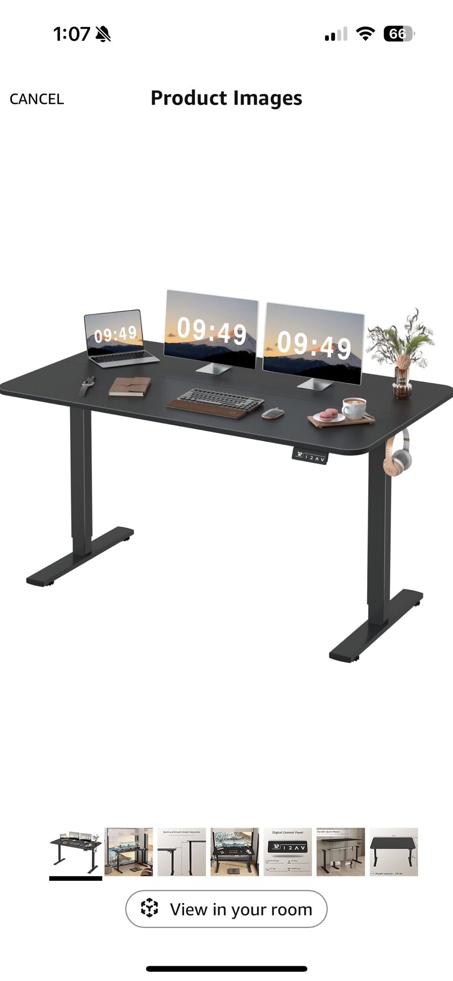 Furmax Electric Height Adjustable Standing Desk Large 55 x 24 Inches Sit Stand Up Desk Home Office Computer Desk Memory Preset with T-Shaped Metal Bra