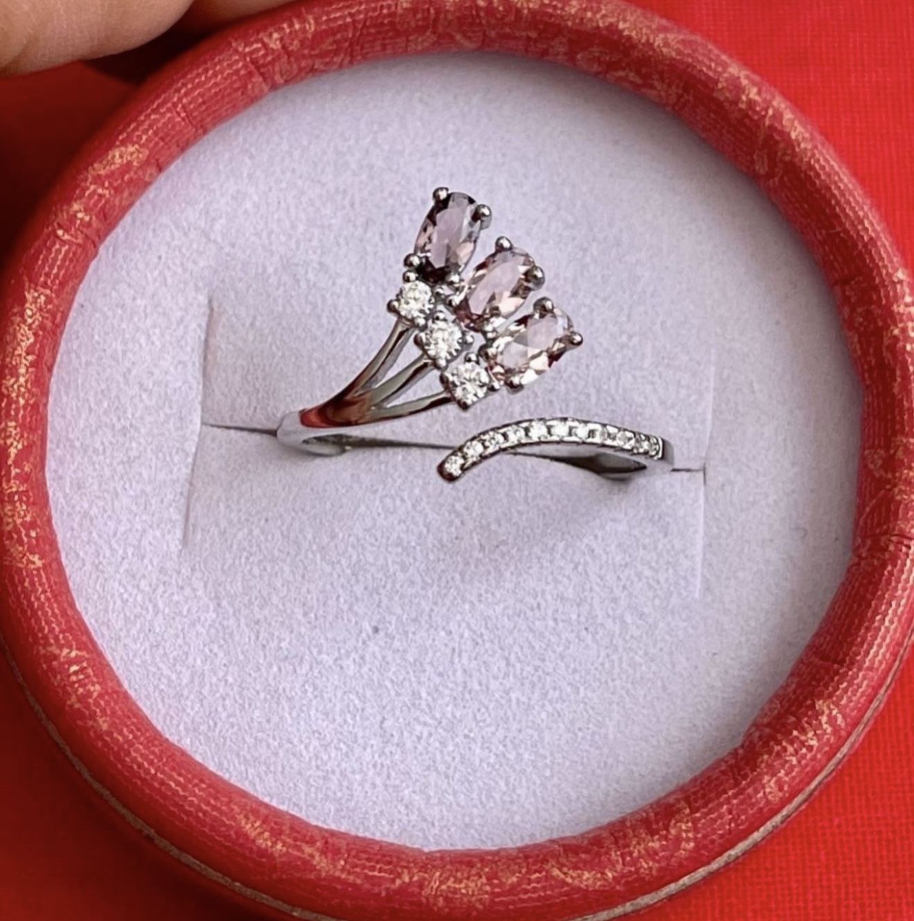 Natural Morganite Solid Sterling Silver 925 Ring