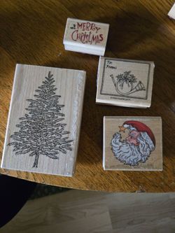 Christmas Rubber Stamp Set of 4