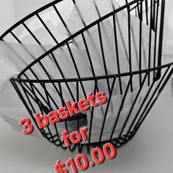 Black Wire Bowl Basket For Fruit Vegetables Or Bread