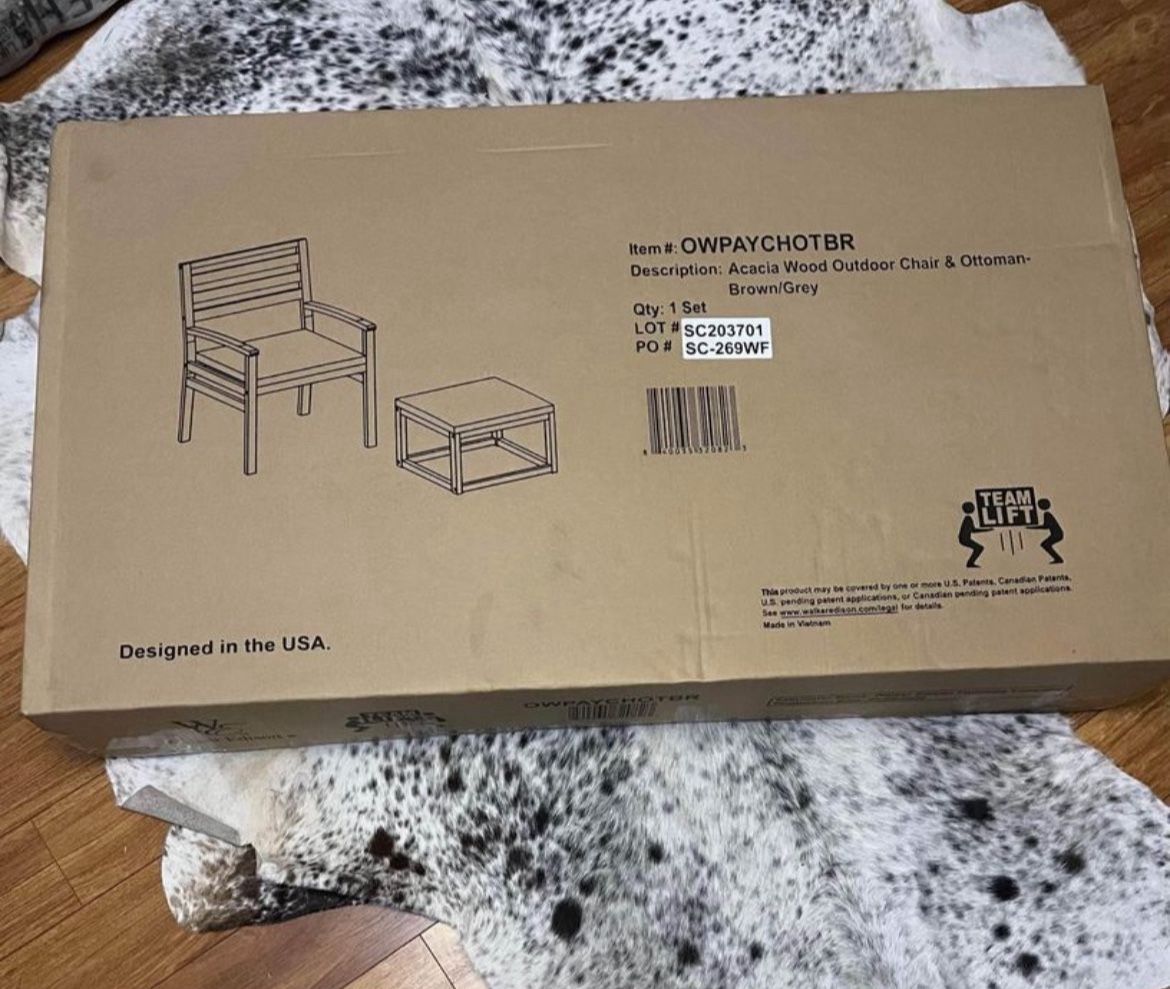 Patio Chair with Ottoman Set