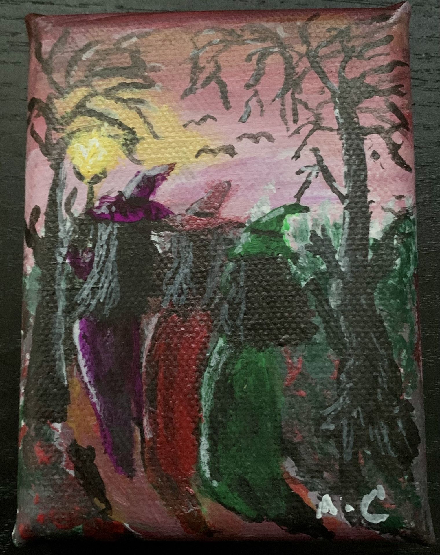 Halloween Theme Mini Canvas Art Work