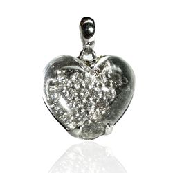 14k White Gold Diamond Quartz Pendant Charm Jewelry 