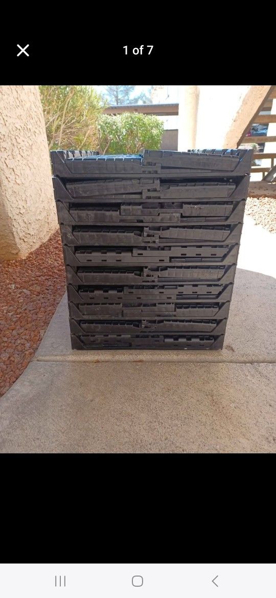 STACKABLE COLLAPSABLE STORAGE BINS RESISTANT TO ANYTHING
STRONG DURABLE UNBREAKABLE
22"L x 14"W x 12"H 10 TOTAL
$30 FOR ALL