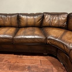Like-new Bernhard Two Piece leather sectional Sofa