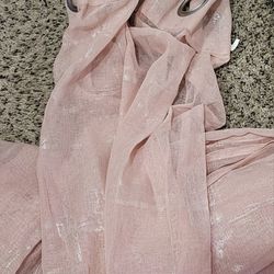 Gently Used Sheer Pink Curtains