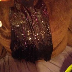 Black Sequence Extra Large Tank Top