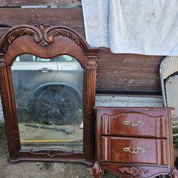 Old Cabinet And Mirror, Good Wood 