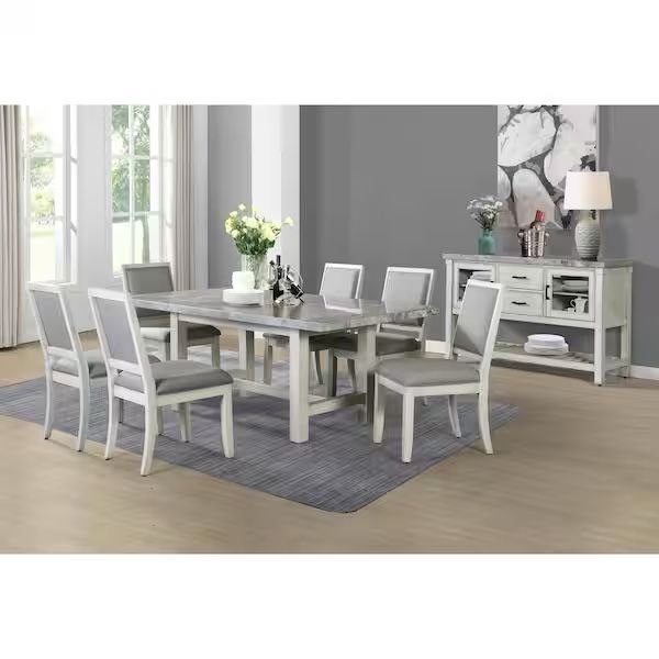 White Marble Dining Table With 6 Chairs