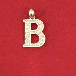 10kt Gold Initial B Pendant 