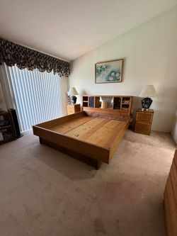 FREE King Wooden Bed Frame & Night stands
