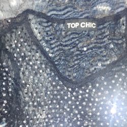Top Chic Black Jeweled Top Bodysuit