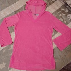 Terrycloth Hooded Cover Up Size L