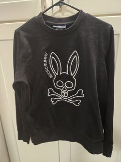 PSYCHO BUNNY Mens Gresham Embroidered Bunny Sweatshirt Black Size Small $167 Original 