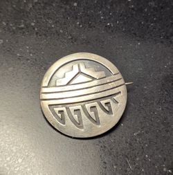 Hopi Sterling Silver Land & Water Pendant 