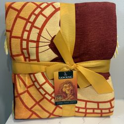 Disney Lion King 30th Anniversary Throw Blanket – Simba & Mufasa – New with Tags