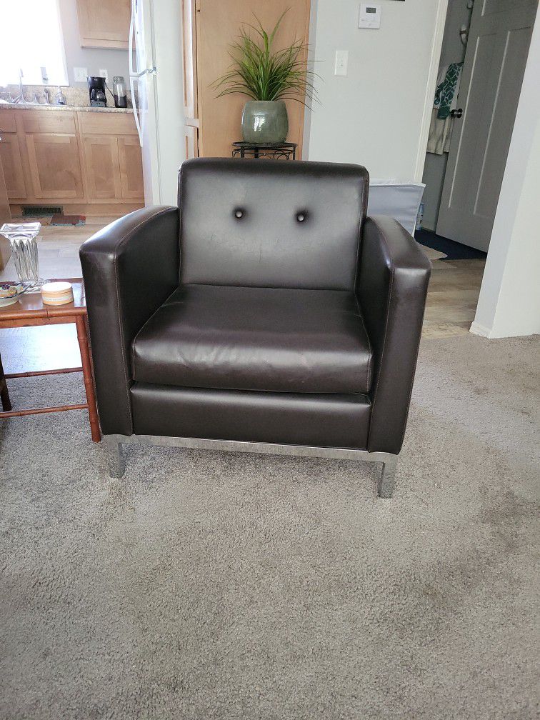 Can't Beat The Price! Like New! 2 Faux Leather Chairs.  